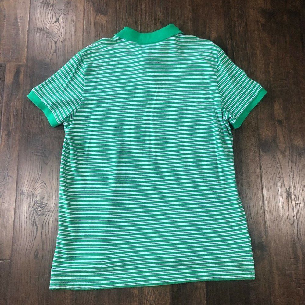 Vintage 90s Ralph Lauren Polo Jeans Mens XL USA Flag Weathered Pique Shirt Green - Picture 12 of 12